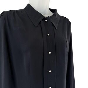 New Betsey Johnson Black Blouse with Pearl Buttons worth 60 selling for less